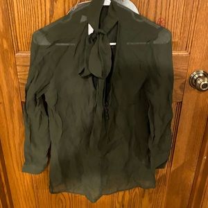 SEE THROUGH, Army green womens blouse. From Topshop.